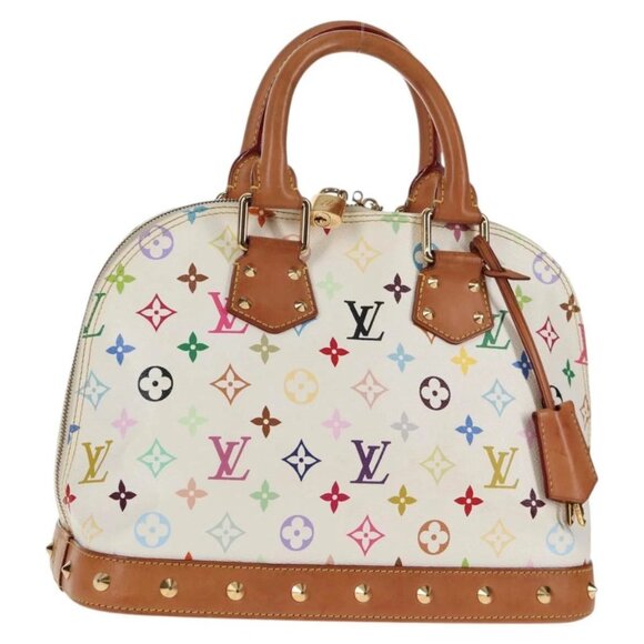 LOUIS VUITTON Monogram Multicolor Alma Hand Bag White M92647 LV Auth 133443V - Picture 2 of 16